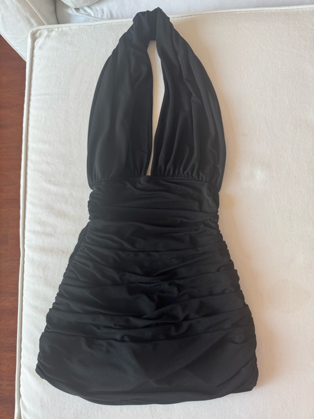 Glamorous OMO Norma Kamali « Bill » Black Ruched One-Piece Halter SwimSuit